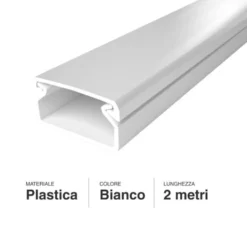 Canalina elettrica coprifili bianca mm.20 x 10 barra mt.2