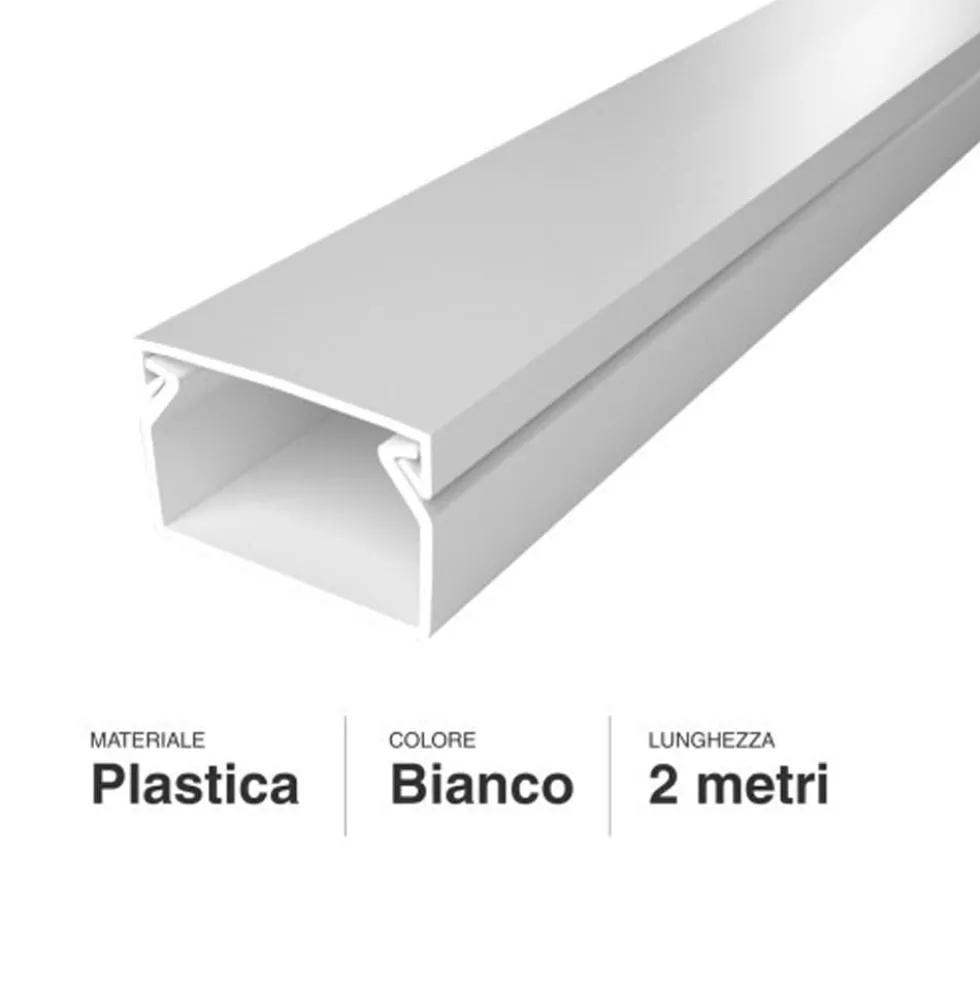 Canalina elettrica coprifili bianca mm.25 x 16 barra mt.2