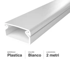 Canalina elettrica coprifili bianca mm.40 x 25 barra mt.2