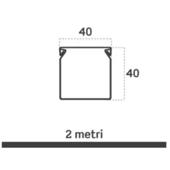 Canalina elettrica coprifili bianca mm.40 x 40 barra mt.2
