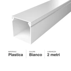 Canalina elettrica coprifili bianca mm.40 x 40 barra mt.2