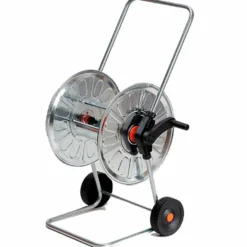 Carrello avvolgitubo da giardino AGRATI 310 in acciaio zincato avvolge fino a 80 metri di tubo da 1/2"