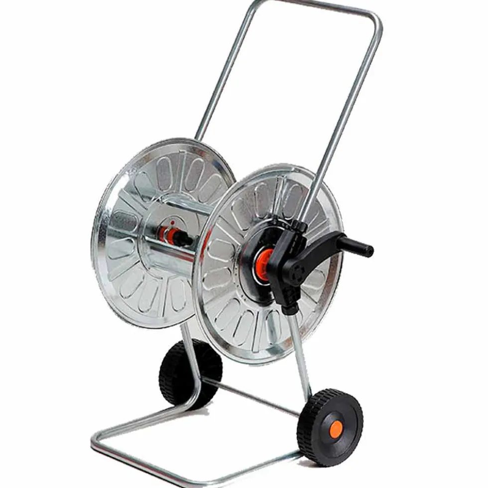 Carrello avvolgitubo da giardino AGRATI 310 in acciaio zincato avvolge fino a 80 metri di tubo da 1/2"
