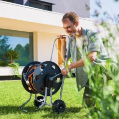 Carrello avvolgitubo da giardino CLABER 8891 METAL 60 per 85 mt. tubo 1/2"