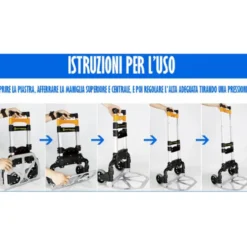 Carrello portapacchi pieghevole multiuso HYTAMA FOLD SHOP max 100 kg.