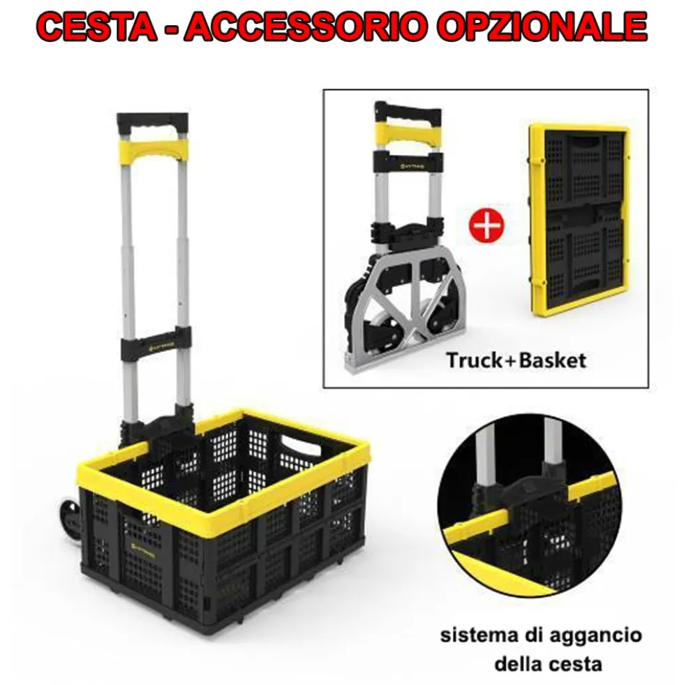 Carrello portapacchi pieghevole multiuso HYTAMA FOLD SHOP max 100 kg.