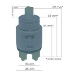 Cartuccia EURORAMA R1955 mm.35 alta per rubinetti miscelatore EURORAMA