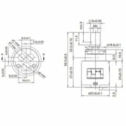 Cartuccia HYDROPLAST F25 mm.25 senza distributore per rubinetto miscelatore monocomando