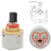 Cartuccia HYDROPLAST G40 mm.40 bassa per rubinetto miscelatore monocomando