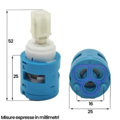Cartuccia per miscelatore monocomando mm.25 bassa mod. aperto