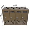 Casellario postale condominiale 4 cassette postali in acciaio box cubo C4 mm.420 x 175 x 300h