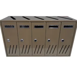 Casellario postale condominiale 5 cassette postali in acciaio box cubo C5 mm.520 x 175 x 300h