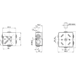 Cassetta di derivazione stagna IP44 mm.80 x 80 x 40 con passacavi GEWISS GW44003
