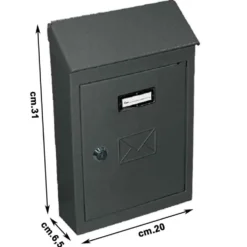 Cassetta postale in lamiera verniciata cm.31 x 20 x 6,5 antracite