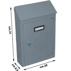Cassetta postale in lamiera verniciata cm.31 x 20 x 6,5 grigia