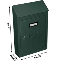 Cassetta postale in lamiera verniciata cm.31 x 20 x 6,5 verde