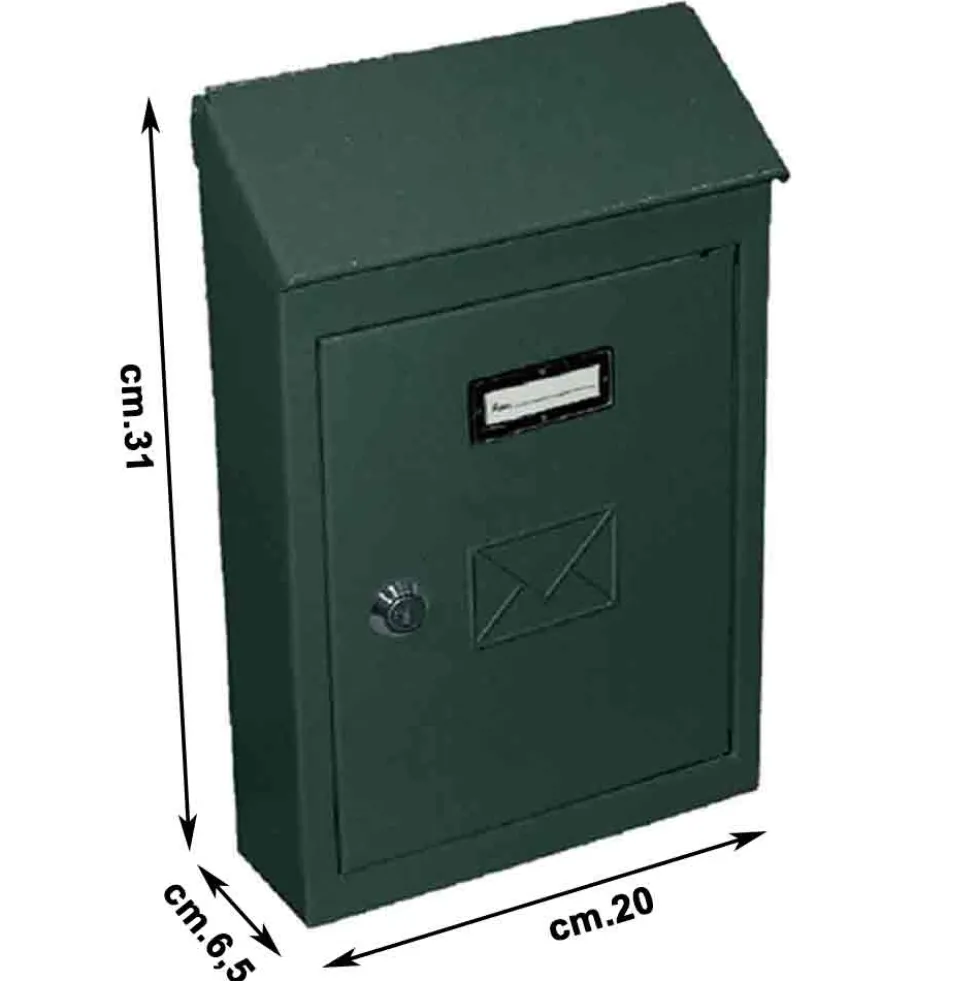Cassetta postale in lamiera verniciata cm.31 x 20 x 6,5 verde