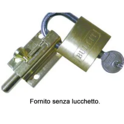 Catenaccio tondo con portalucchetto in acciaio tropicalizzato mm.70 IBFM 15/V