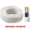 Cavo elettrico bipolare gommato tondo 2 x 1 mmq. H05VV-F bianco matassa mt.100