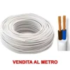Cavo elettrico bipolare gommato tondo 2 x 1 mmq. H05VV-F bianco vendita al metro