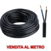 Cavo elettrico bipolare gommato tondo 2 x 1 mmq. H05VV-F nero vendita al metro