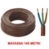 Cavo elettrico tripolare FS18OR18 3 x 1,5 marrone matassa mt.100