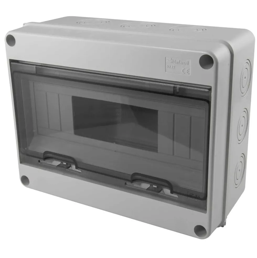 Centralino a parete da esterno a tenuta stagna IP65 6/12 moduli con sportello MARLANVIL quadro elettrico