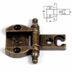 Cerniera antichizzata A0055 ottone bronzato patinato per mobili antichi arte povera