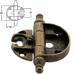 Cerniera antichizzata A0056 ottone bronzato patinato per mobili antichi arte povera