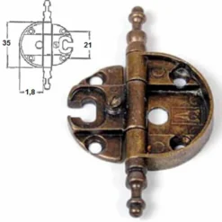 Cerniera antichizzata A0057 ottone bronzato patinato per mobili antichi arte povera
