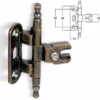 Cerniera antichizzata A0058 ottone bronzato patinato per mobili antichi arte povera