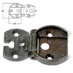 Cerniera antichizzata A0070 ottone bronzato patinato per mobili antichi arte povera