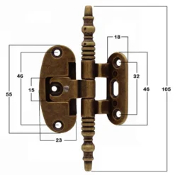 Cerniera antichizzata florence METAL STYLE art. 48153 mm.50 x 105