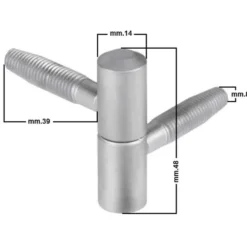 Cerniera anuba cromo opaco d.14 x 48 per porte e finestre in legno