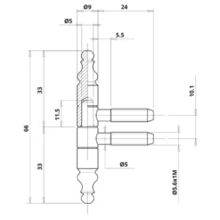 Cerniera anuba stile barocco mm.9 bronzata per mobili
