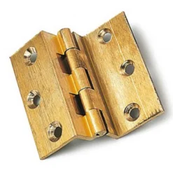 Cerniera fresata zancata in ottone doppio collo mm.50 x 40 oro satinato