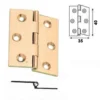 Cerniera fresata zancata in ottone mezzo collo mm.40 x 35 oro satinato