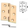 Cerniera fresata zancata in ottone mezzo collo mm.60 x 50 oro satinato