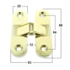 Cerniera invisibile ad incasso mm.63 x 89 ottonata per porte