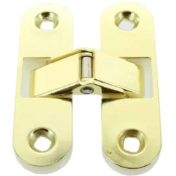 Cerniera invisibile ad incasso mm.63 x 89 ottonata per porte