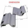 Cerniera piana per infissi in alluminio R40 destra e sinistra art. 9616.3 avorio RAL1013