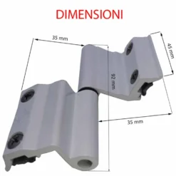 Cerniera piana per infissi in alluminio R40 destra e sinistra art. 9616.3 avorio RAL1013
