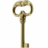 Chiave antichizzata in ottone mm.35 x 62 per mobili antichi oro lucido
