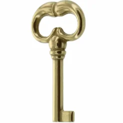 Chiave antichizzata in ottone mm.35 x 62 per mobili antichi oro lucido