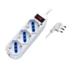 Ciabatta multipresa 3 prese schuko + bival. 10/16amp con spina salvaspazio 10amp e interruttore da sovraccarico CFG