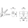 Cilindro europeo ovale mm.54 (27+27) cromo satinato IBFM 2402CS
