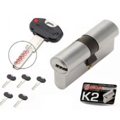 Cilindro europeo Securemme K2 3200CCS cromo satinato varie misure