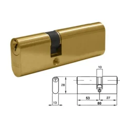 Cilindro ovale prolungato decentrato mm.80 (27+53) YALE YN0901009000 con 3 chiavi