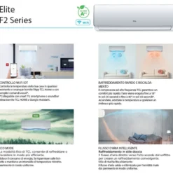 Climatizzatore condizionatore TCL ELITE serie F2 smart inverter wifi incluso 18000 btu A++ gas R32