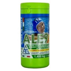 Cloro in pastiglie a 9 azioni ALE9 per piscine 7 pastiglie da 200gr. kg.1,4